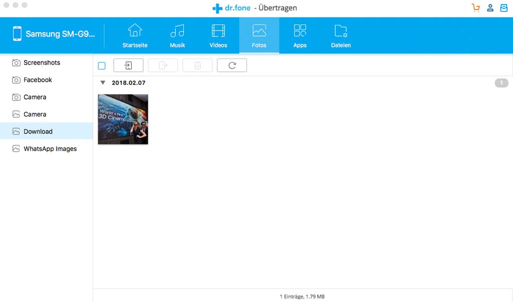 Wondershare Dr. Fone Mac Übertragen (Transfer) Android 5 Geräte