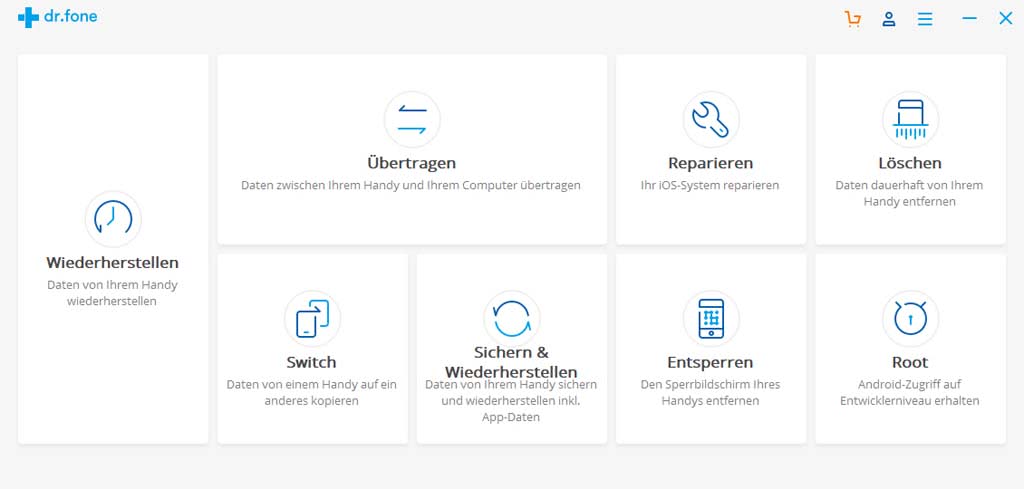 Wondershare Dr. Fone Übertragen (Transfer) Android 5 Geräte