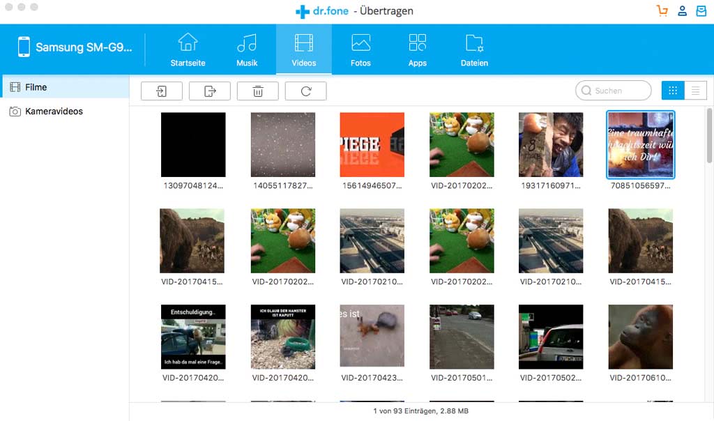 Wondershare Dr. Fone Mac Übertragen (Transfer) Android 5 Geräte