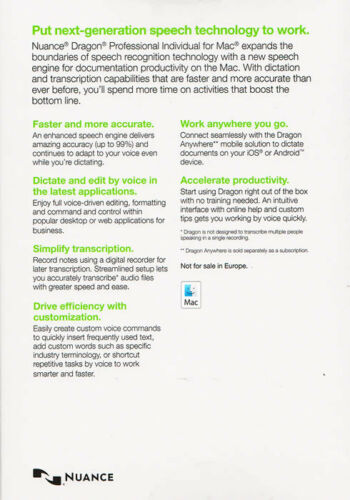 Nuance Dragon Professional Individual 6.0 for Mac