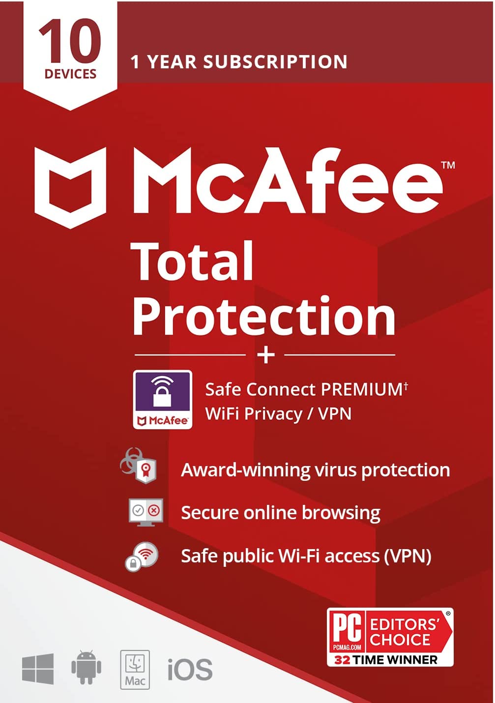 McAfee Total Protection with Safe Connect VPN 2024