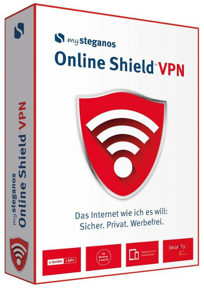 Steganos Online Shield VPN, 5 Geräte 1 Jahr, [Download]