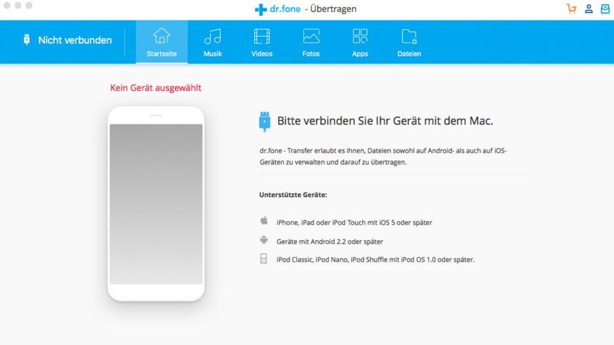Wondershare Dr. Fone für iOS Toolkit (1 Jahr / 5 Geräte) - Mac