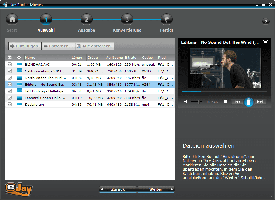 eJay Pocket Movies für Blackberry