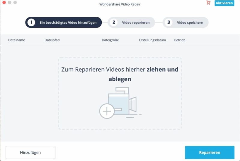 Wondershare Recoverit Video Repair Tool für Mac